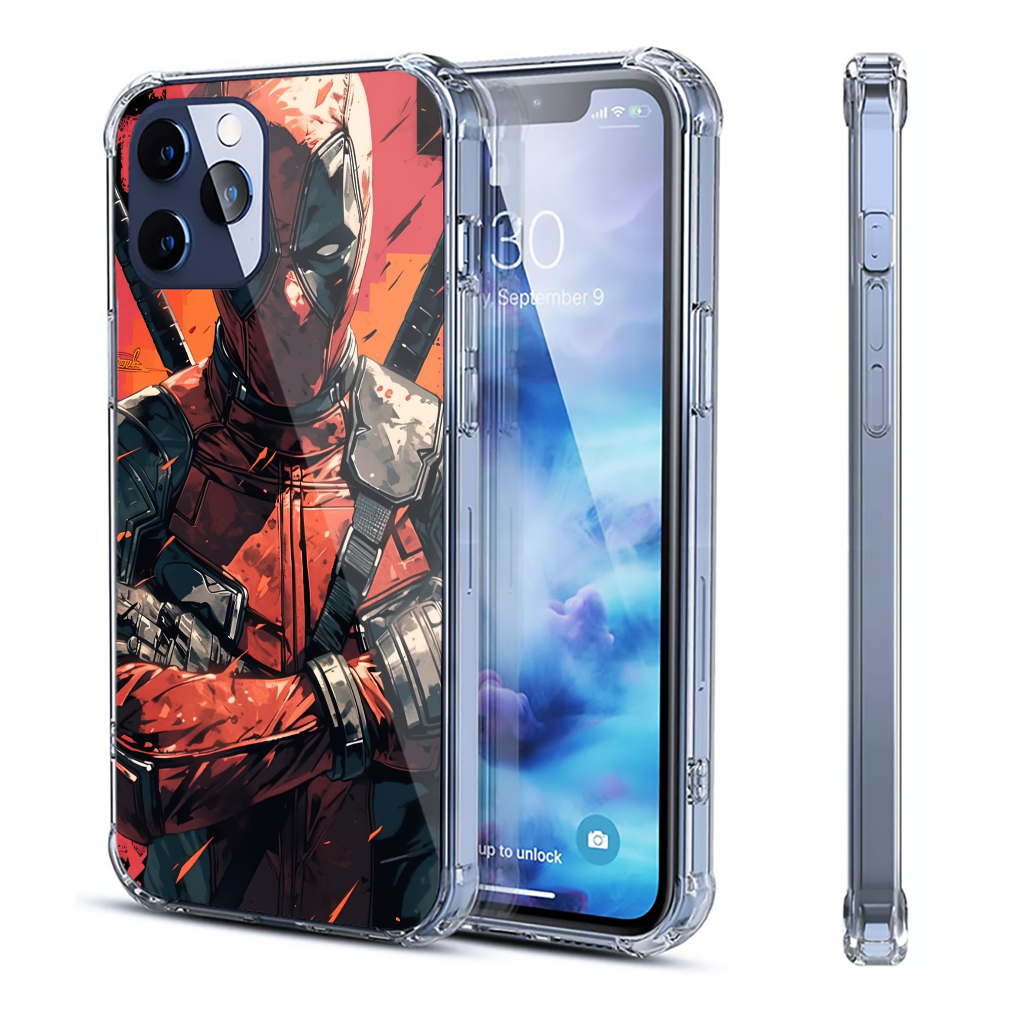 （画像用） Deadpool デッドプール 【iPhone 12シリーズ対応】透明スマホケース（クリアソフトケース）